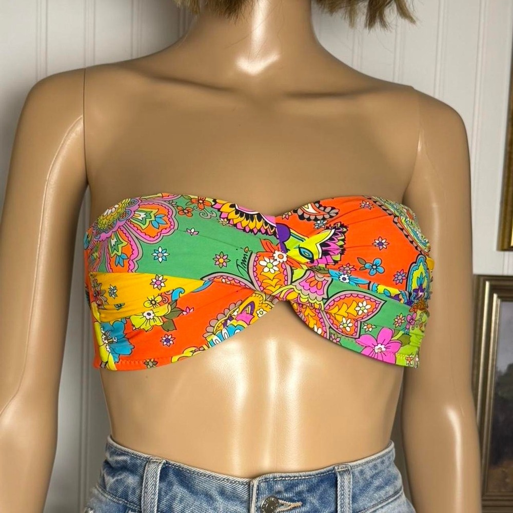 Trina Turk Floral Bandeau Bikini Top Size 8‎